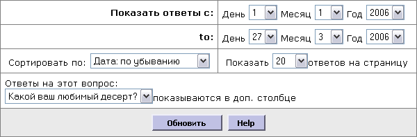 детальные разультаты по респондентам. опросы